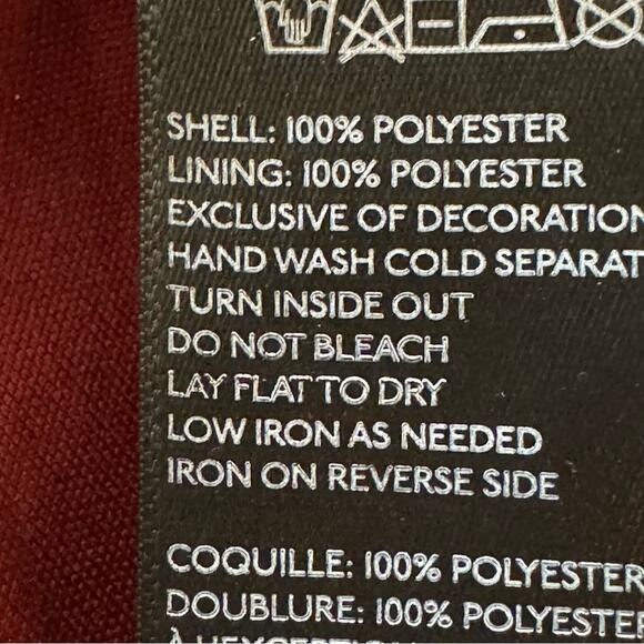 Ecote burgundy pleaded a-line long sleeve mini dress size medium M b18 - Picture 3 of 4